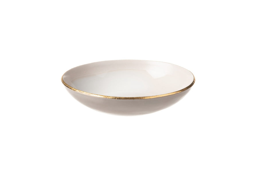 Edge Deep Plate 20 Ivory Gold (Set of 2)