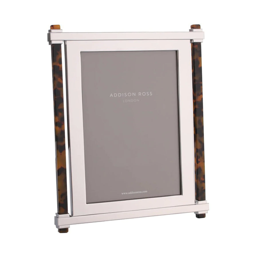 5x7 Tortoise Shell & Silver Pillar Photo Frame