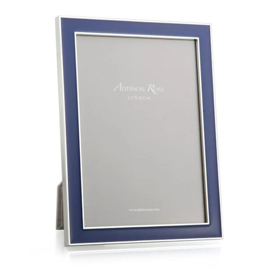 4x6 15mm Navy Enamel and Silver Frame