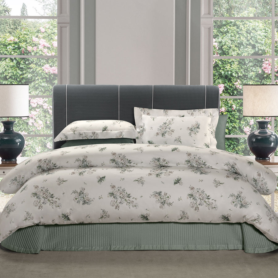 Garofani Stampa All Over Queen Duvet Cover Set 240x220 - 7 Light Grey