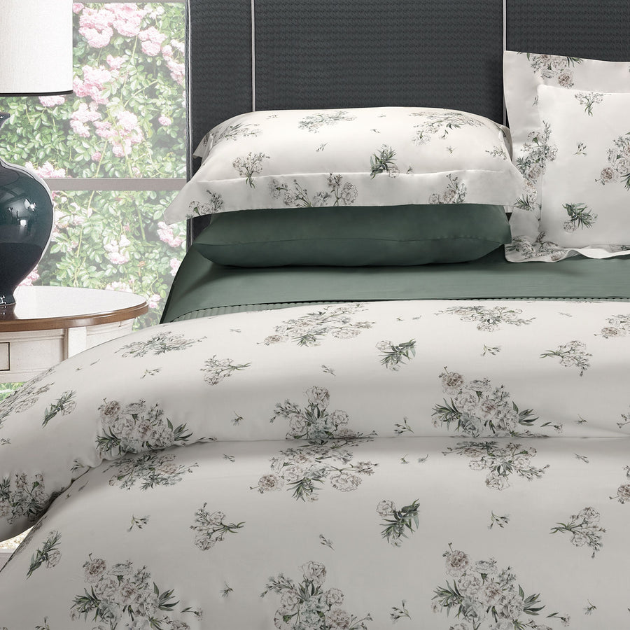 Garofani Stampa All Over King Duvet Cover Set 260x240 - 7 Light Grey