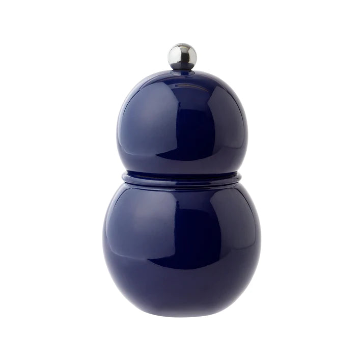 12 cm Bobbin Navy Salt & Pepper Grinder in Lacquer on Rubber Wood