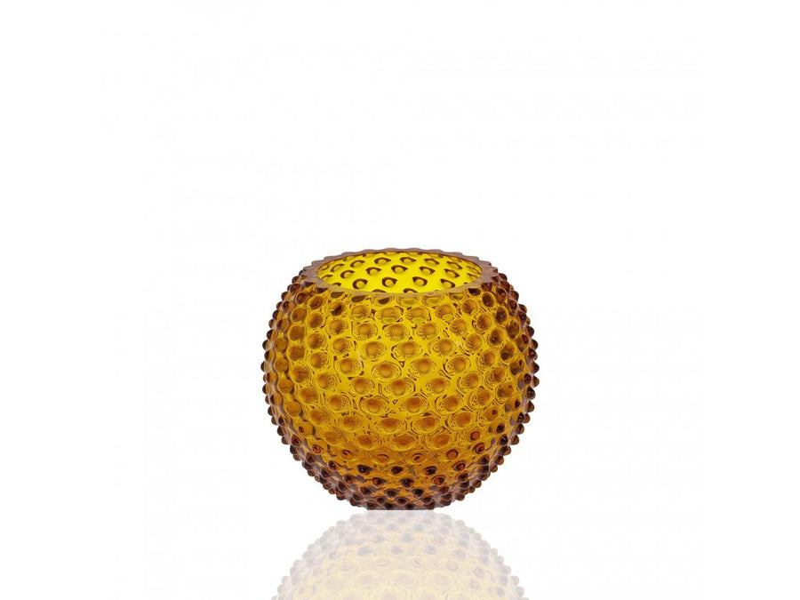 Hobnail Globe Vase 18 cm Amber