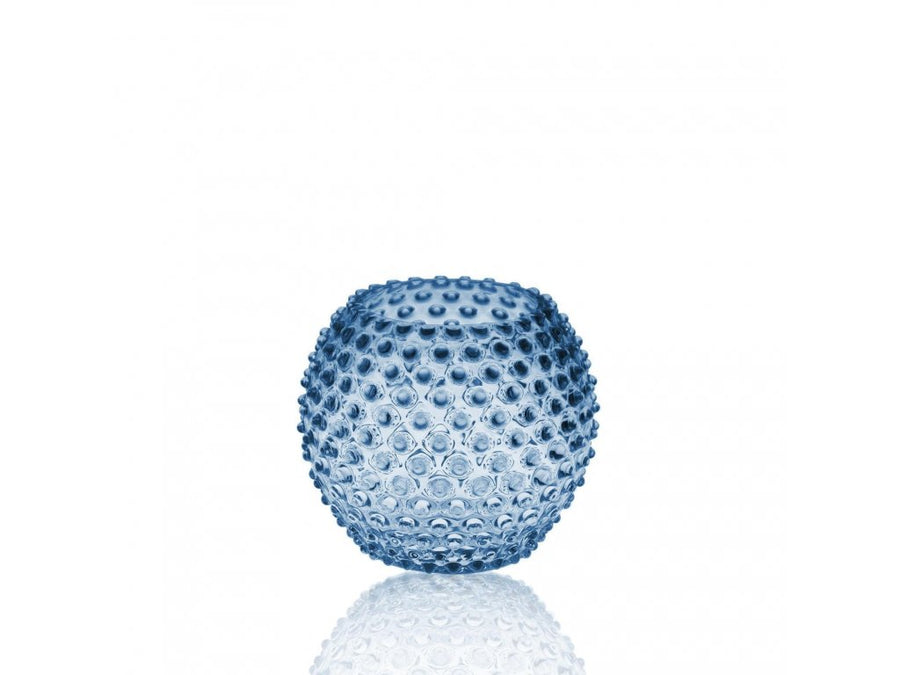 Hobnail Globe Vase 18 cm Blue Smoke