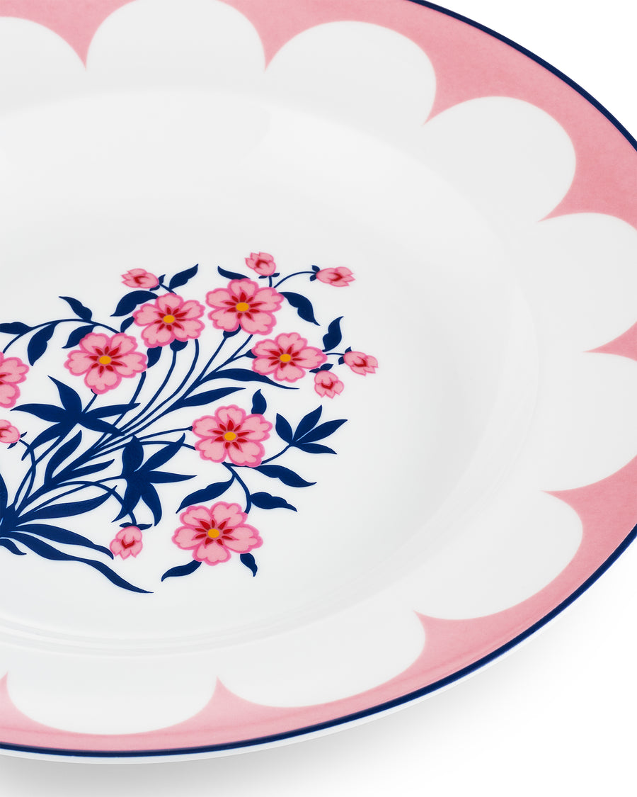 Jaipur Soup Plate Pink 23 cm (Set of 6)