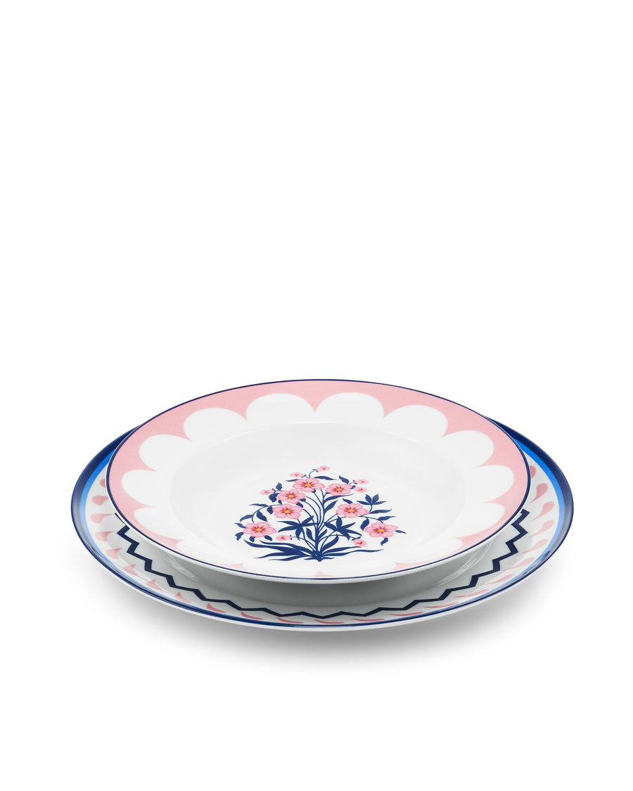 Jaipur Soup Plate Pink 23 cm (Set of 6)