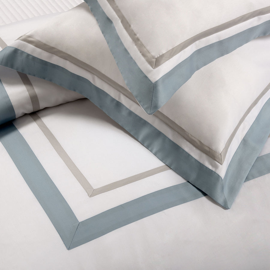 Palm Beach Raso Double Duvet Cover Set 200x220 - 1/50 White Blue