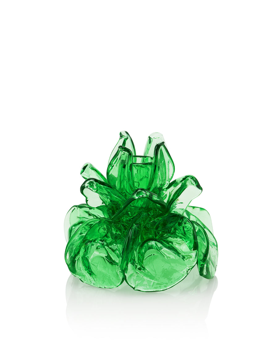 Peony Candle Holder Emerald