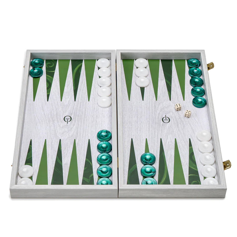 Peacock Backgammon, Green Large