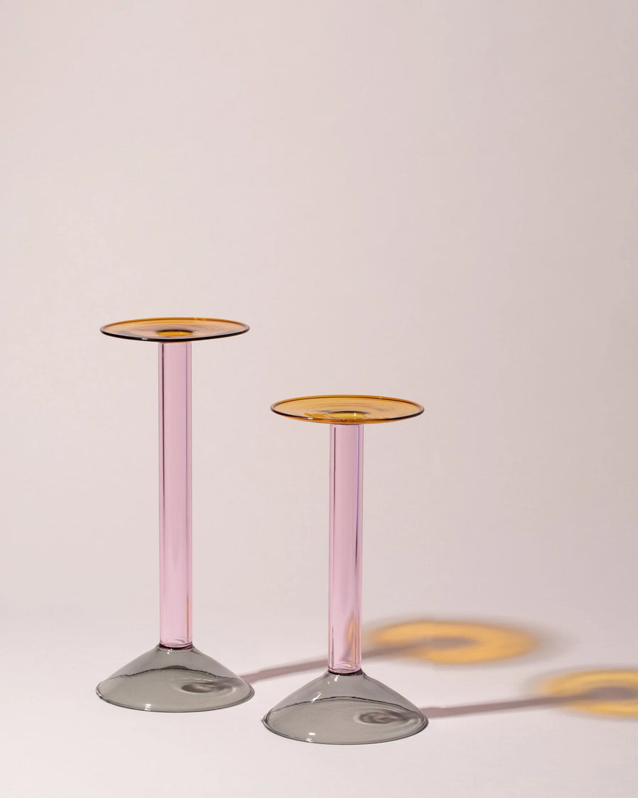 Rainbow Candleholder MM Grey/Pink/Amber