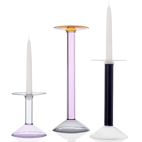 Rainbow Candleholder MM White/Black/White