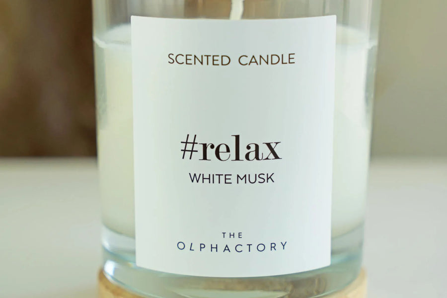 Scented Candle Glass 40h Relax White Musk