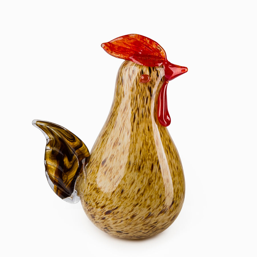 Speckled Glass Rooster Figurine