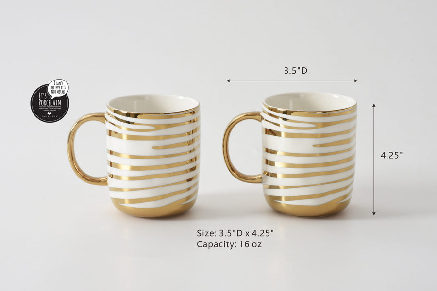 Set of 2 Striped Mugs