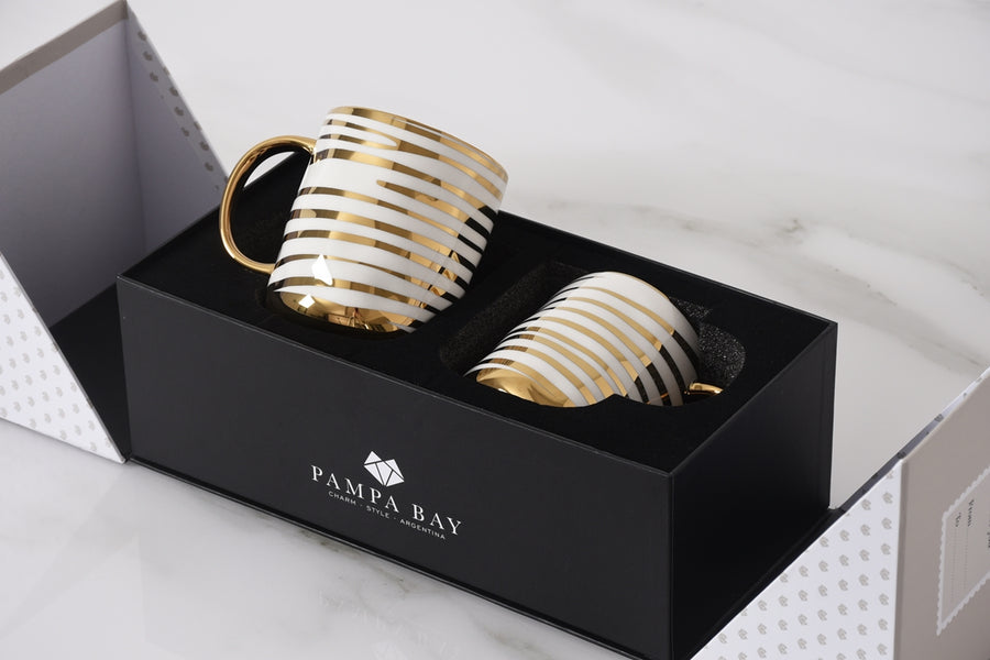 Set of 2 Striped Mugs