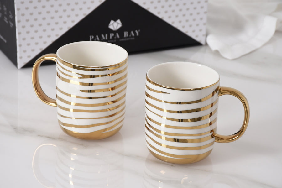 Set of 2 Striped Mugs