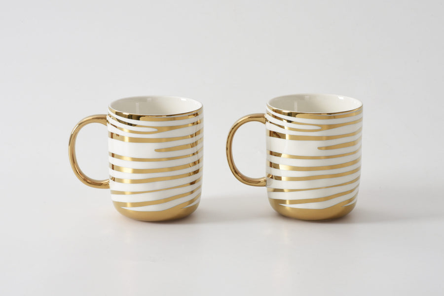 Set of 2 Striped Mugs