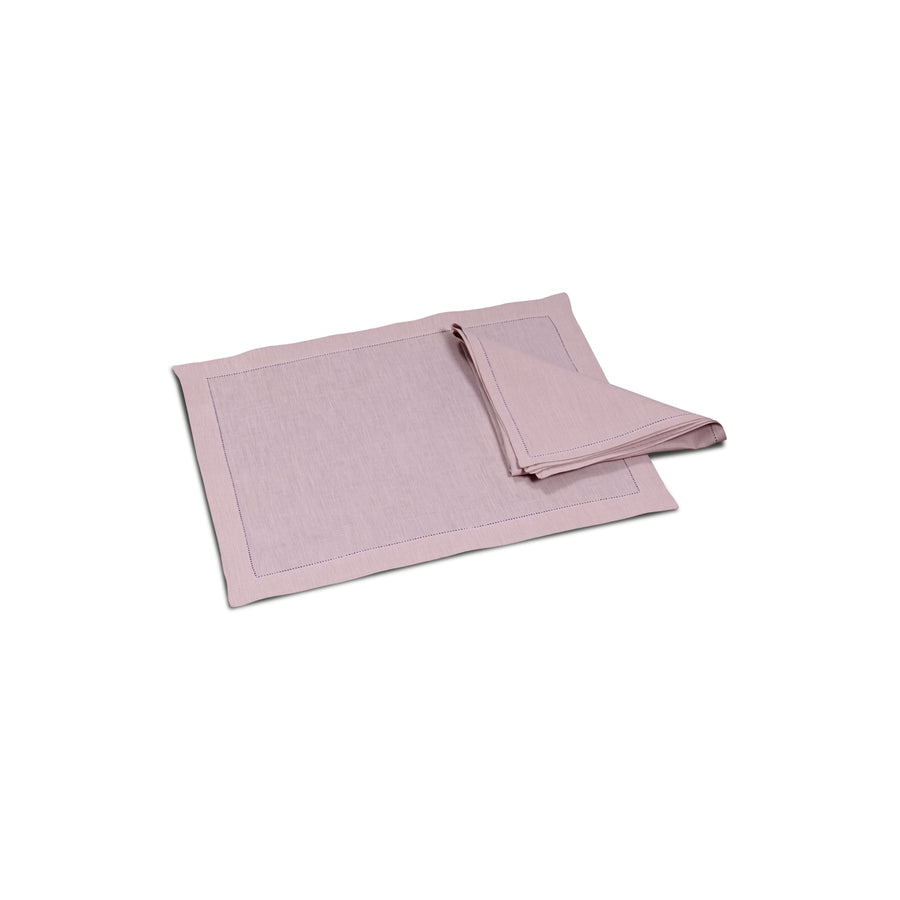 Sonia Table Linen Set (Placemat + Napkin) with Hemstitch - 92 Pink