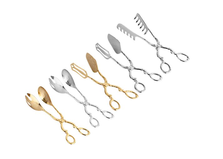 Golden Elegance Salad Tongs