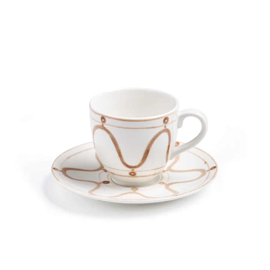 The Serenity Coffee-Tea Cup 28 cl, with Saucer, Set of 6