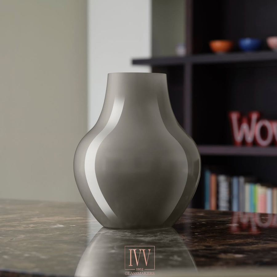 Soho Cold Cut Gray/Milk White Cased Vase