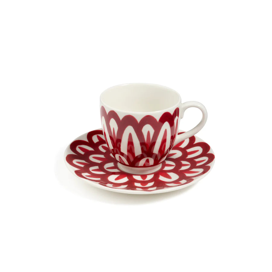 Symi Coffee/Tea Cup 28 cl, with Saucer, Set of 6