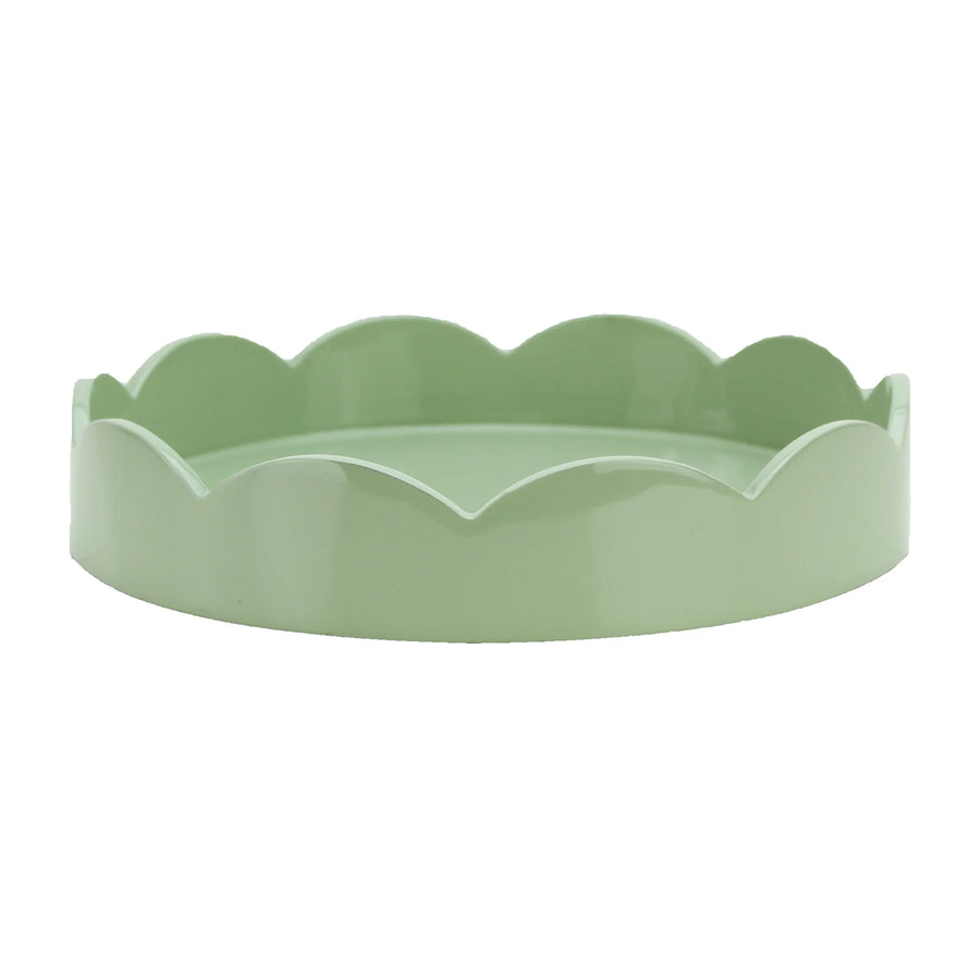 Sage Small Round Scallop Tray