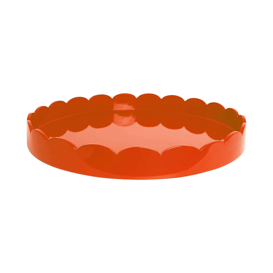 Orange Large Round Lacquered Scallop Tray