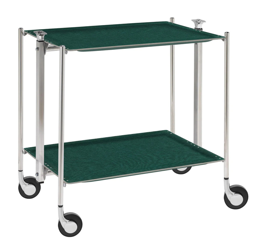 Textable Acrylic Emerald Green Linen Trolley