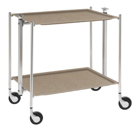 Textable Acrylic Natural Linen Trolley