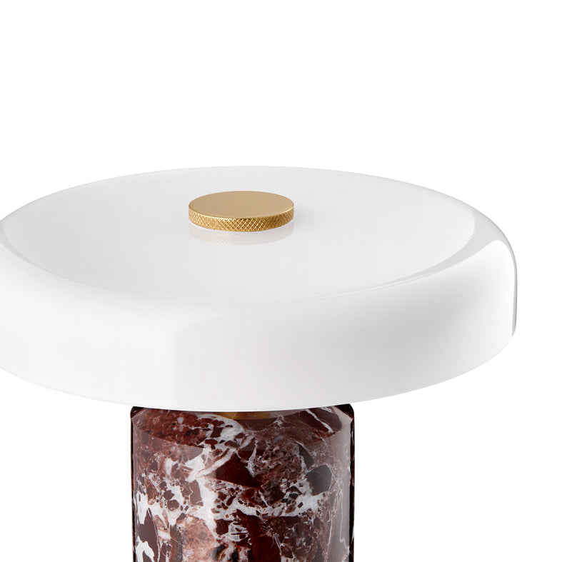 Trip Table Lamp, Burgundy & White Glossy