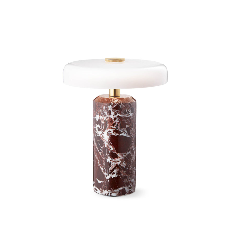 Trip Table Lamp, Burgundy & White Glossy