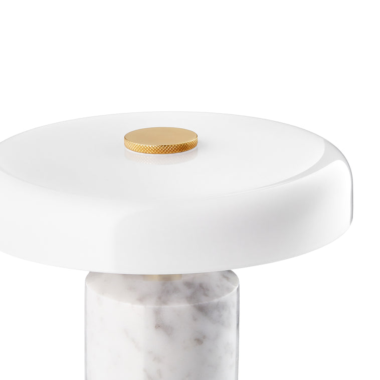 Trip Table Lamp, Carrara & White Glossy