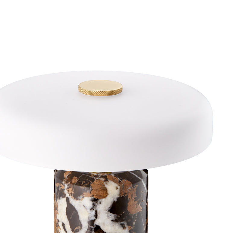 Trip Table Lamp, Dark Emperador & White Glossy