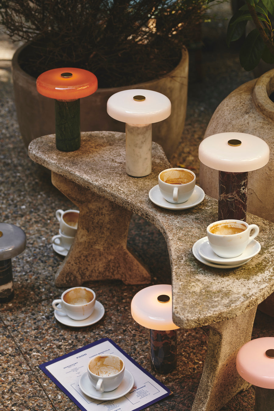 Trip Table Lamp, Dark Emperador & White Glossy