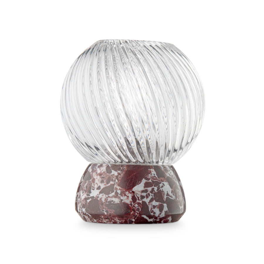 Twist of Marble, Burgundy - Clear