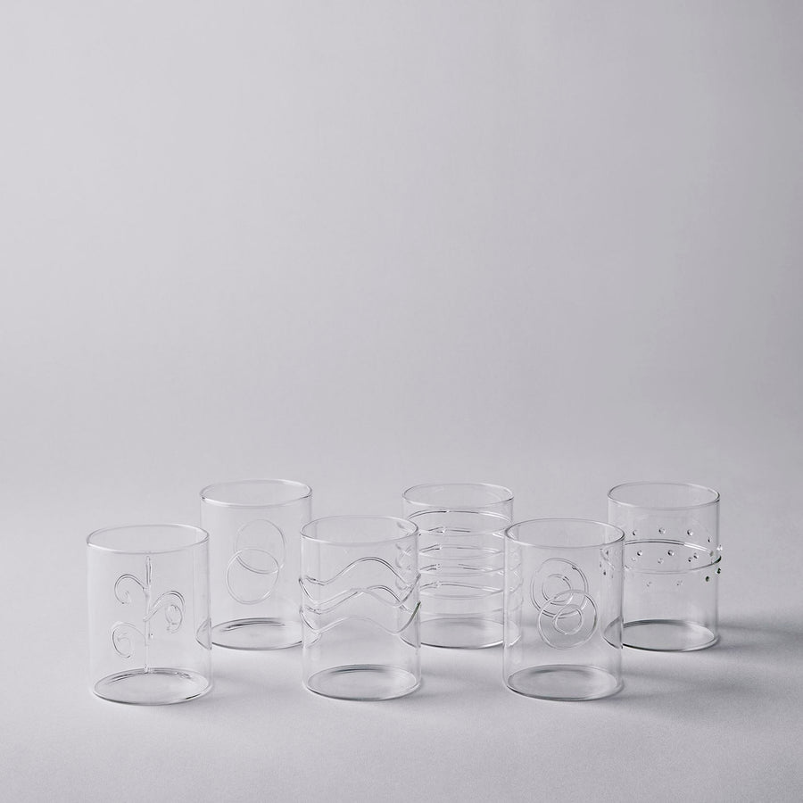 Deco Clear 6 pcs Water Glass Assorted