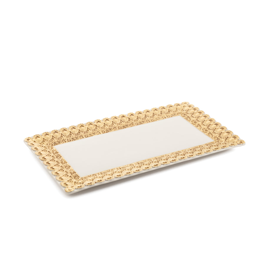 Rectangular Lace Tray, Full Gold