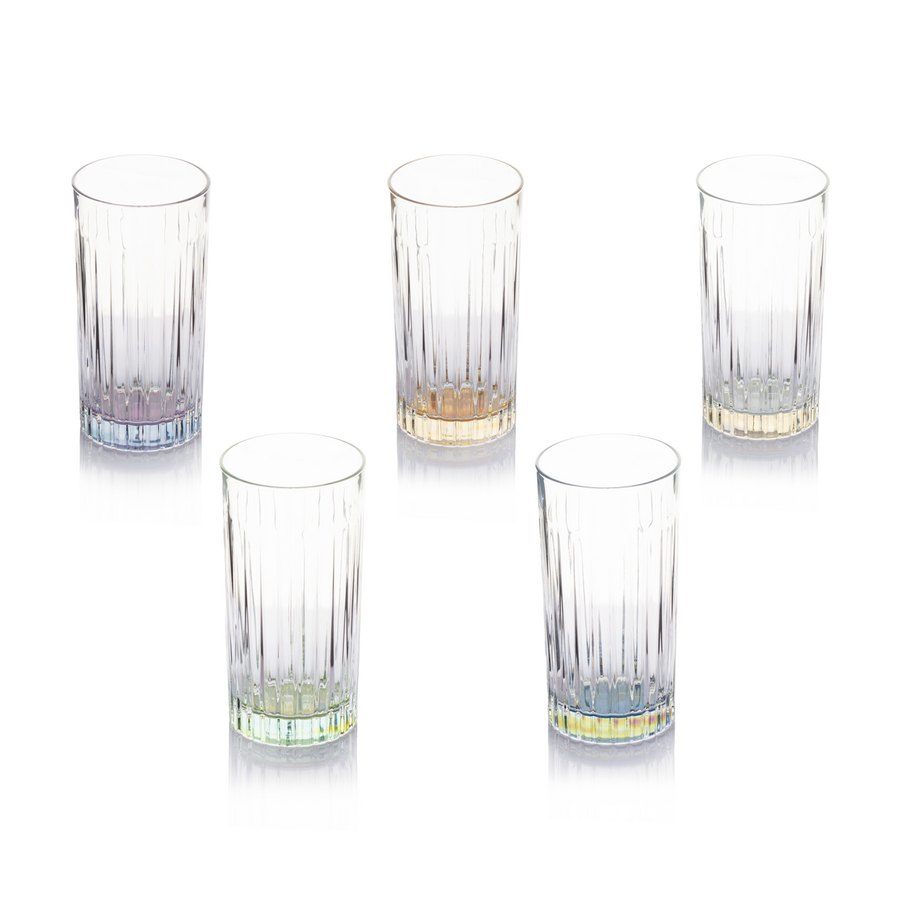 6-Pc Set Domina Drinking Glasses with Colored Bottom