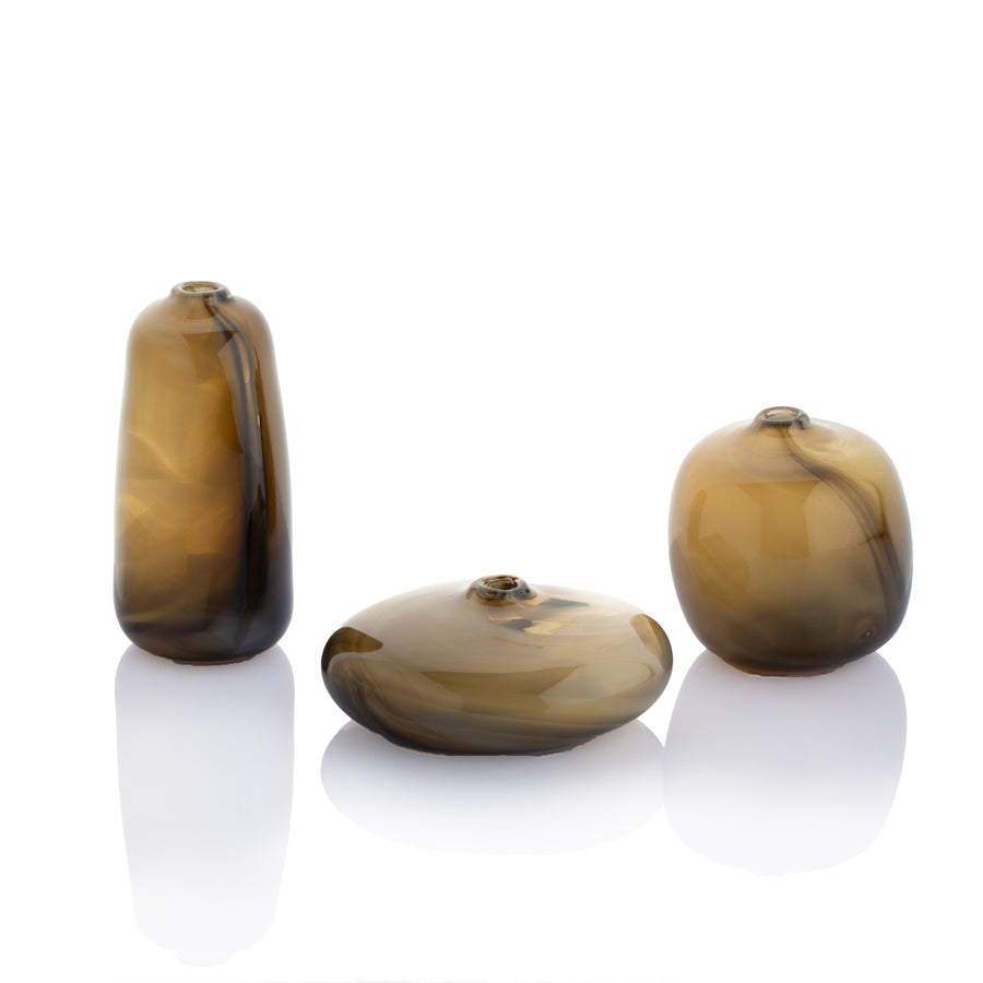 Little Gem Bud Vase Marble Wheat 3-Piece Set