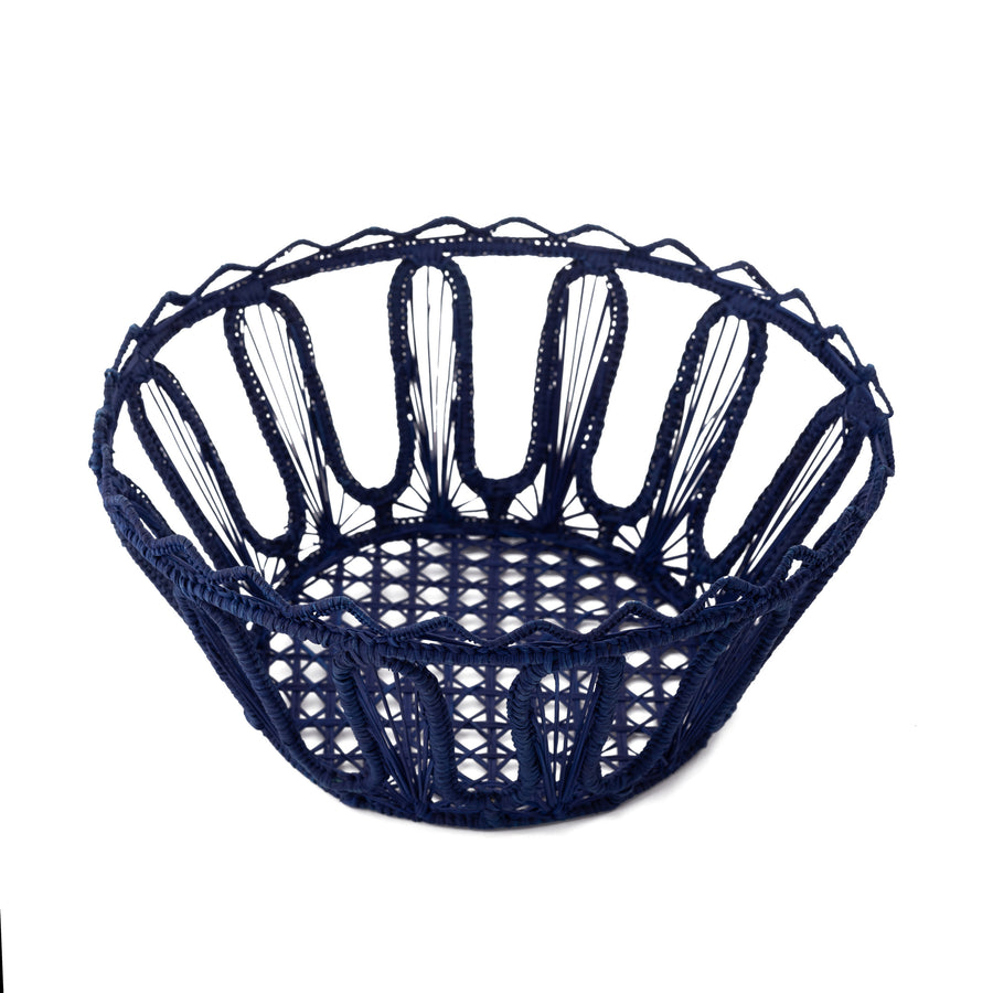 Kyma Breadbasket, Iraka Palm Handwoven Blue