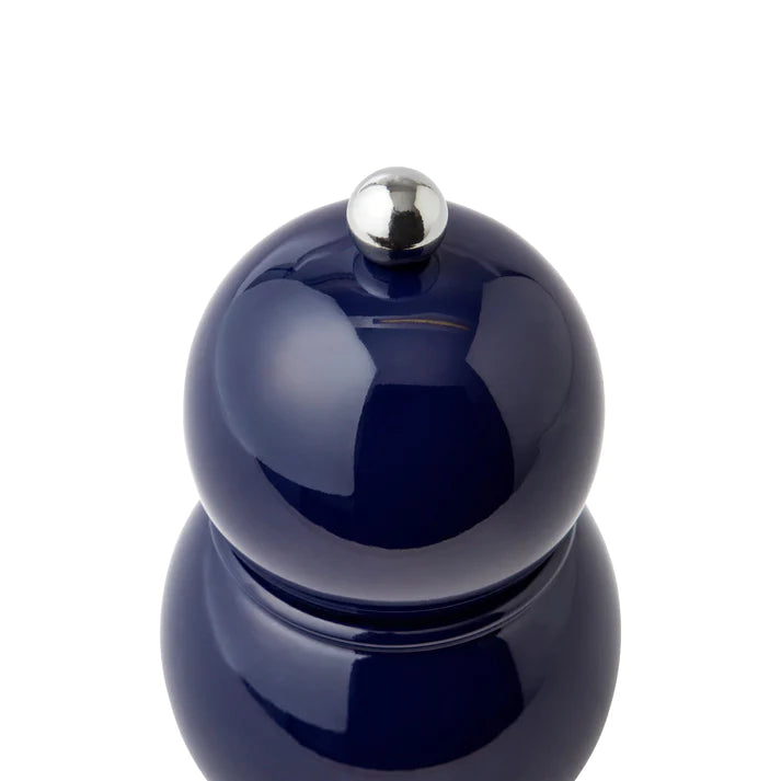 12 cm Bobbin Navy Salt & Pepper Grinder in Lacquer on Rubber Wood