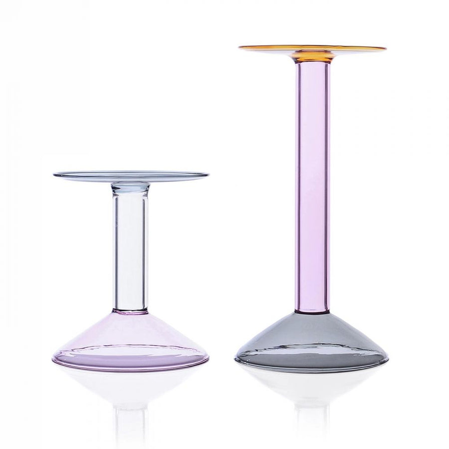 Rainbow Candleholder PM Pink/Clear/Grey