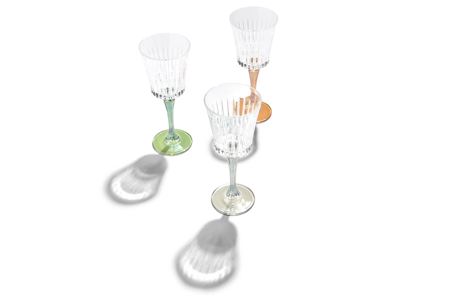 6-pc Set Domina Water Goblets with Colored Stem