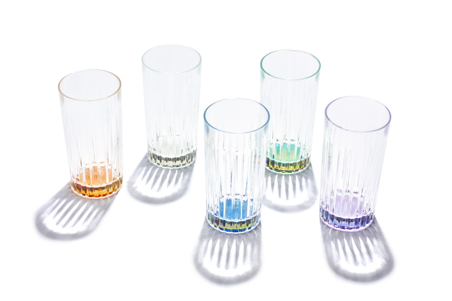 6-Pc Set Domina Drinking Glasses with Colored Bottom