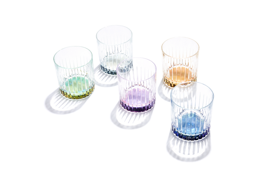 6-pc Set Domina Water Glasses with Colored Bottom