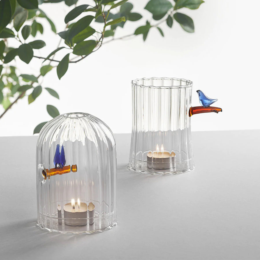 Birds Tealight Candleholder Blue Bird