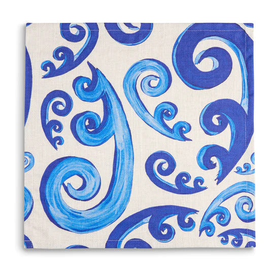 Athenee Peacock Two Tone Blue Non-Stain Napkins, 50 x 50, Set of 2