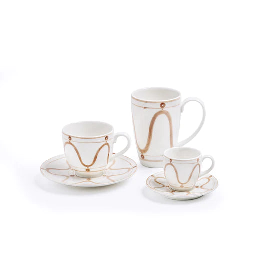 The Serenity Coffee-Tea Cup 28 cl, with Saucer, Set of 6