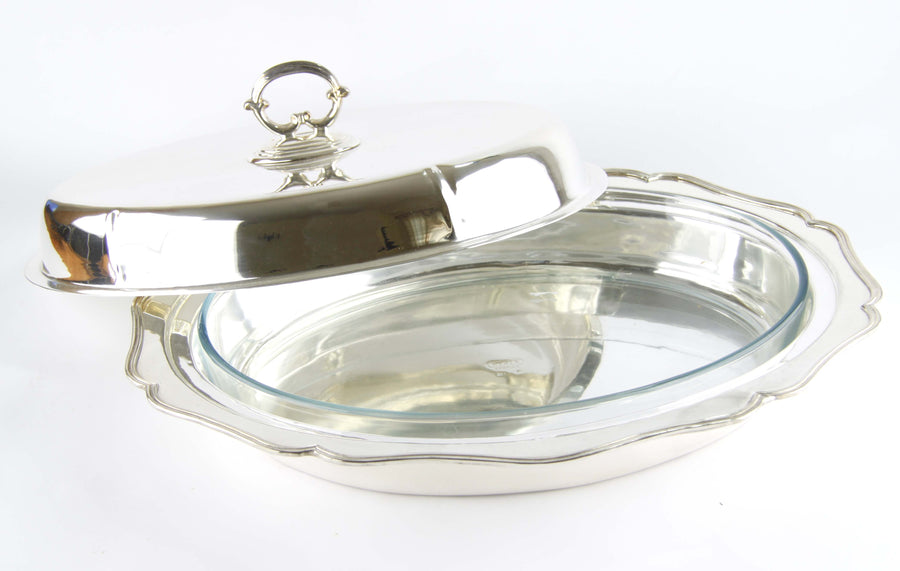 Medium Oven Dish Holder (Romantic) with Warmer & Pyrex Set